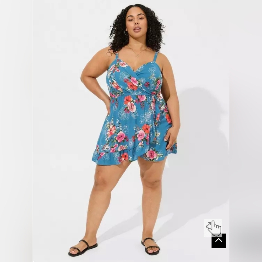 NWT Floral Romper Dress 1X - Picture 3 of 7